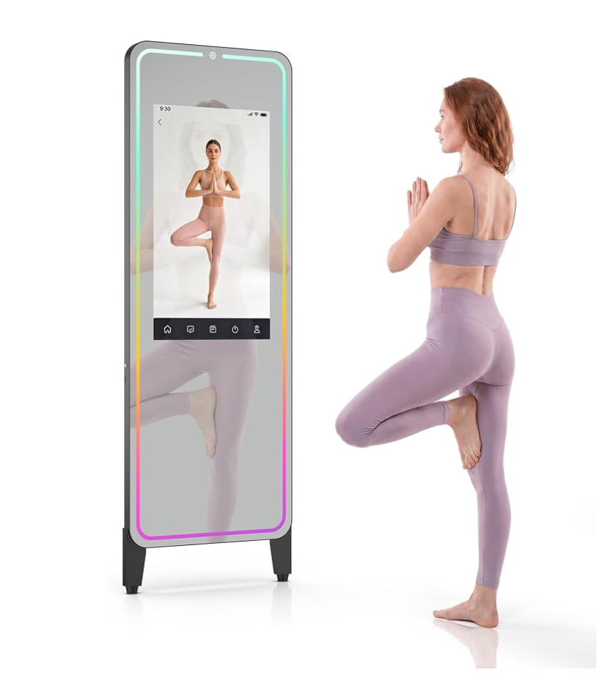 Smart Fitness Mirror with 32" HD Touchscreen and 65" Full-Length Mirror